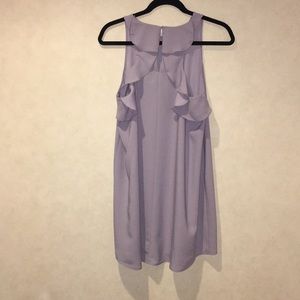 LOFT dressy purple dress with ruffles in the back